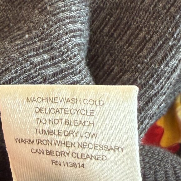 Billy Reid men's t-shirt small grey marled cotton crewneck black long sleeves - Picture 8 of 8